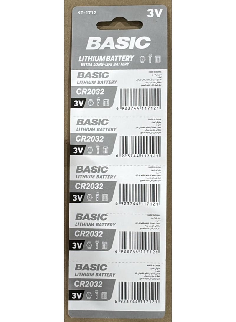بازيك بطاريات ليثيوم Basic CR2032 الأصلية تمنحك طاقة ثابتة تدوم طويلًا لأجهزتك اليومية مثل الريموت، مفاتيح السيارة، والساعات. أداء قوي بدون تسريب وبثبات عالي. - Image 2